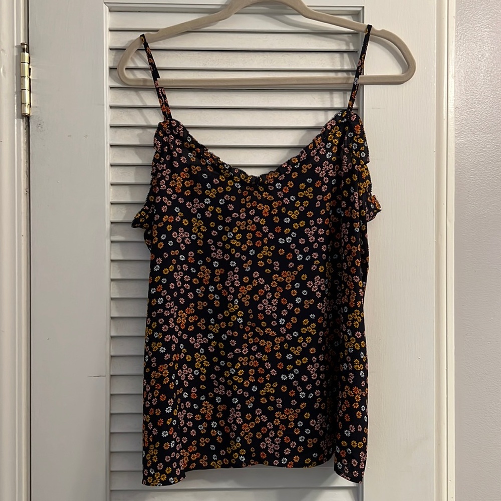 Loft Floral Ruffle Tank